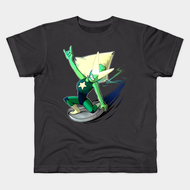 Peridot Surfin' Kids T-Shirt by ShaShaRabi